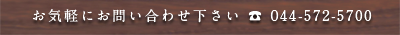 お気軽にお問い合わせ下さい 044-572-5700